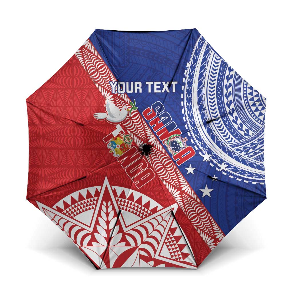Tonga and Samoa Rugby Custom Umbrella Ikale Tahi Manu Samoa Together - Polynesian Pride