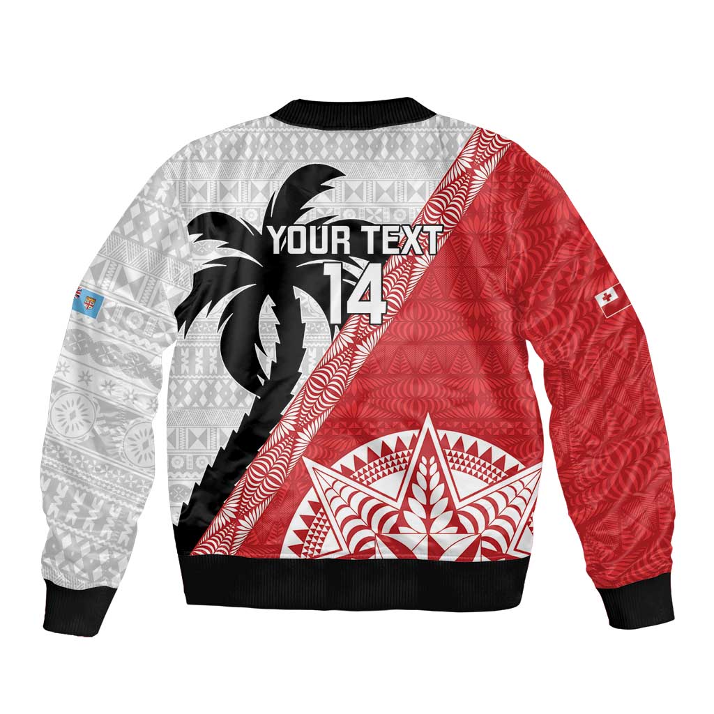 Fiji and Tonga Rugby Custom Bomber Jacket Flying Fijians Ikale Tahi Together Pacific - Polynesian Pride