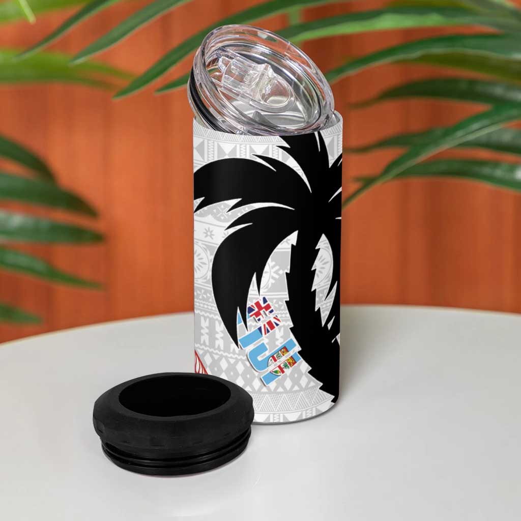 Fiji and Tonga Rugby 4 in 1 Can Cooler Tumbler Flying Fijians Ikale Tahi Together Pacific - Polynesian Pride
