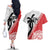 Fiji and Tonga Rugby Custom Couples Matching Off The Shoulder Long Sleeve Dress and Hawaiian Shirt Flying Fijians Ikale Tahi Together Pacific - Polynesian Pride