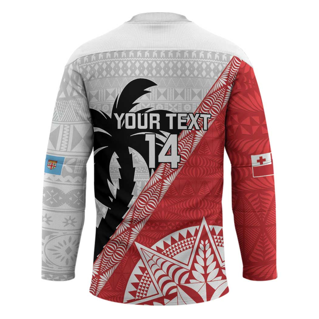 Fiji and Tonga Rugby Custom Hockey Jersey Flying Fijians Ikale Tahi Together Pacific - Polynesian Pride