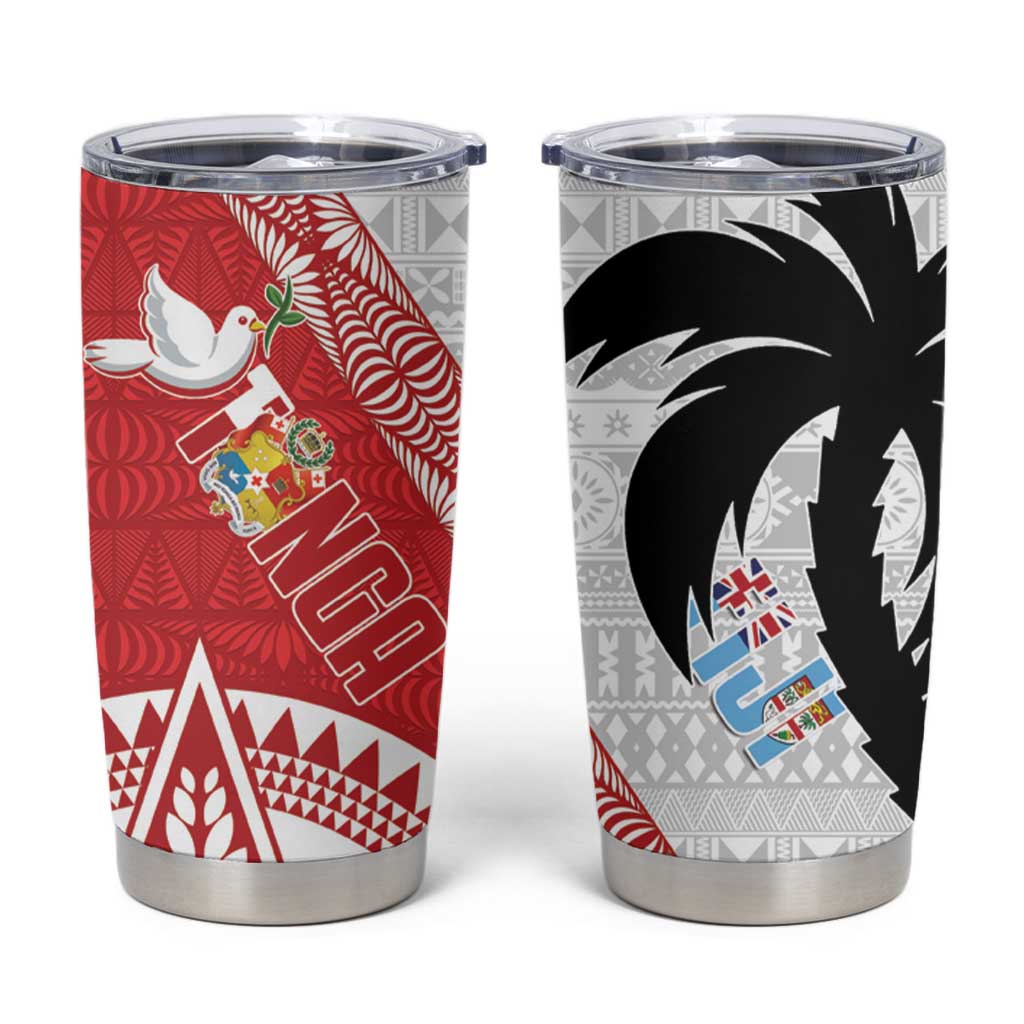 Fiji and Tonga Rugby Tumbler Cup Flying Fijians Ikale Tahi Together Pacific - Polynesian Pride