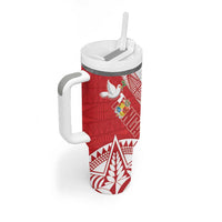 Fiji and Tonga Rugby Tumbler With Handle Flying Fijians Ikale Tahi Together Pacific - Polynesian Pride