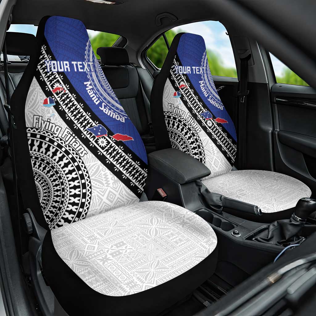 Fiji an Samoa Rugby Custom Car Seat Cover Flying Fijians Manu Samoa Together Pacific - Polynesian Pride