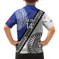 Fiji an Samoa Rugby Custom Family Matching Off The Shoulder Long Sleeve Dress and Hawaiian Shirt Flying Fijians Manu Samoa Together Pacific LT14 - Polynesian Pride