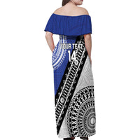 Fiji an Samoa Rugby Custom Family Matching Off Shoulder Maxi Dress and Hawaiian Shirt Flying Fijians Manu Samoa Together Pacific LT14 - Polynesian Pride