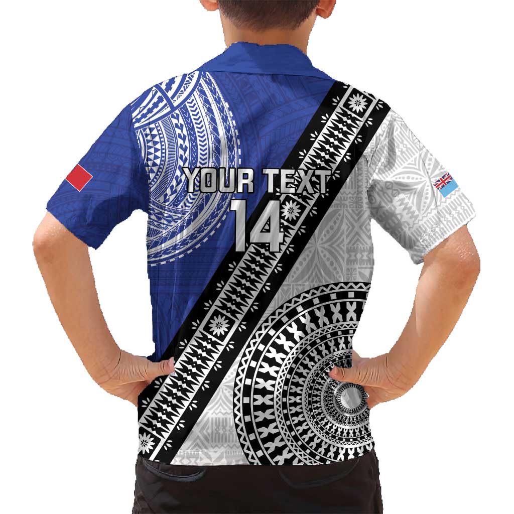 Fiji an Samoa Rugby Custom Family Matching Tank Maxi Dress and Hawaiian Shirt Flying Fijians Manu Samoa Together Pacific LT14 - Polynesian Pride