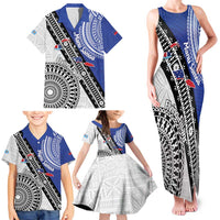 Fiji an Samoa Rugby Custom Family Matching Tank Maxi Dress and Hawaiian Shirt Flying Fijians Manu Samoa Together Pacific LT14 - Polynesian Pride