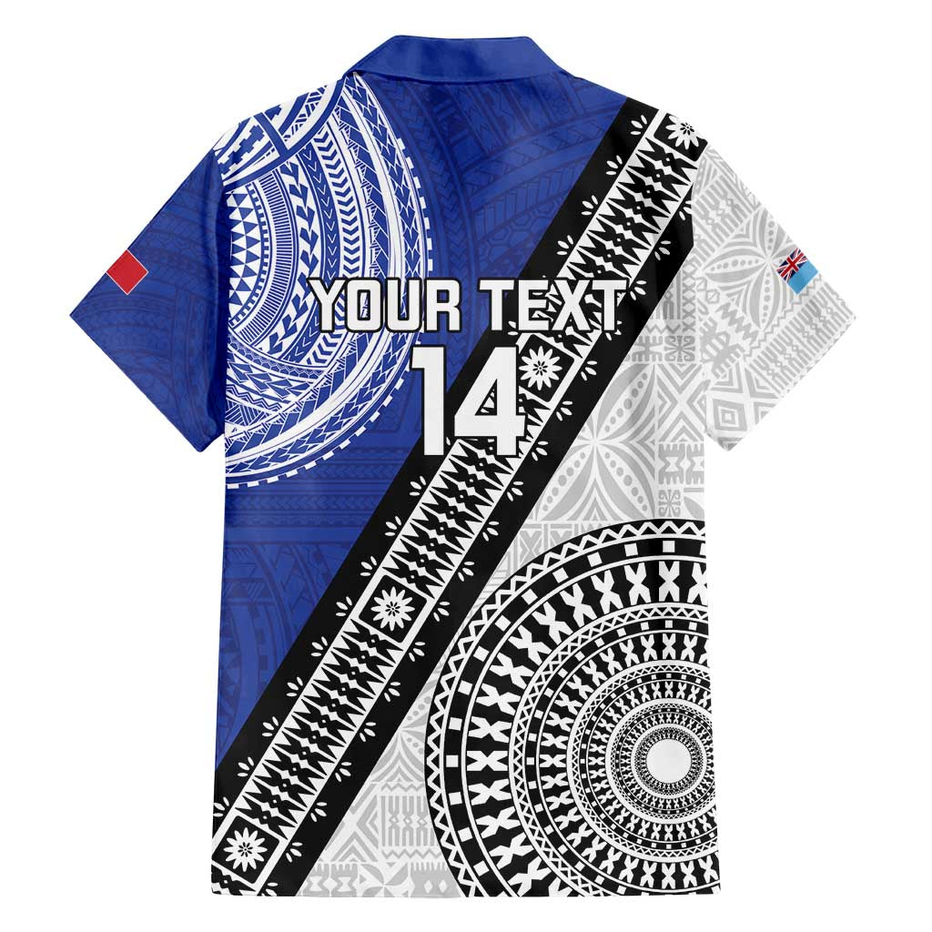 Fiji an Samoa Rugby Custom Family Matching Tank Maxi Dress and Hawaiian Shirt Flying Fijians Manu Samoa Together Pacific LT14 - Polynesian Pride