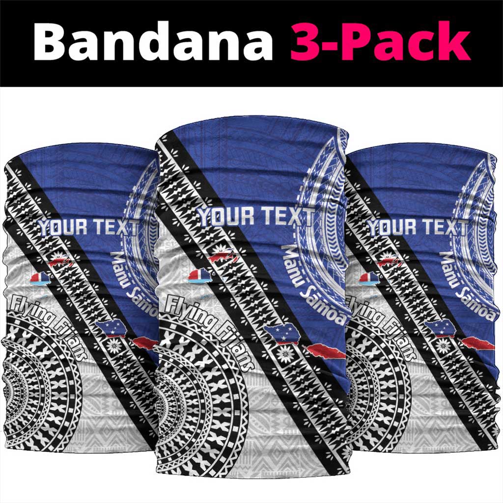 Fiji an Samoa Rugby Custom Neck Gaiter Flying Fijians Manu Samoa Together Pacific - Polynesian Pride