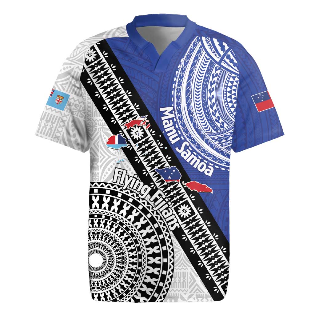 Fiji an Samoa Rugby Custom Rugby Jersey Flying Fijians Manu Samoa Together Pacific - Polynesian Pride