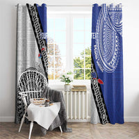 Fiji an Samoa Rugby Custom Window Curtain Flying Fijians Manu Samoa Together Pacific - Polynesian Pride