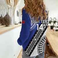 Fiji an Samoa Rugby Custom Women Casual Shirt Flying Fijians Manu Samoa Together Pacific - Polynesian Pride