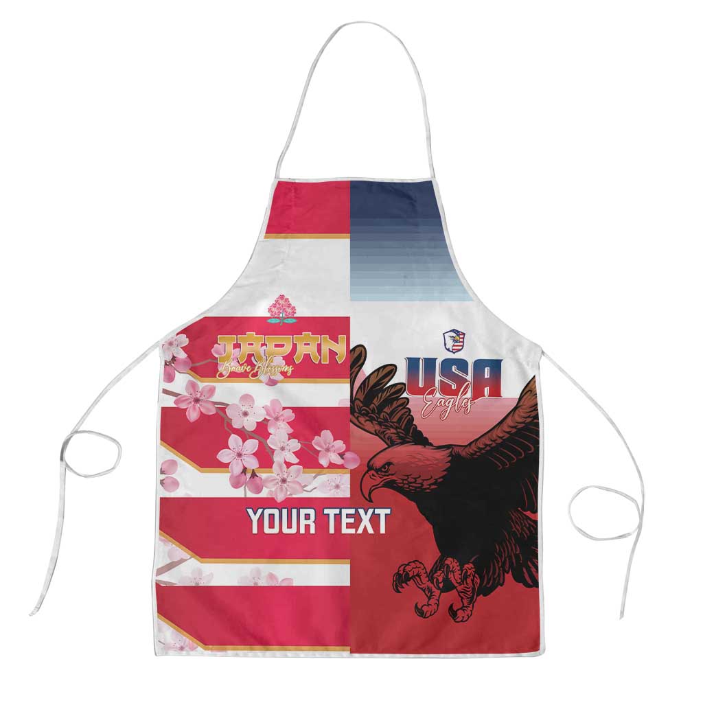 USA and Japan Rugby Custom Apron Eagles Brave Blossoms Together Pacific - Polynesian Pride