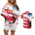 USA and Japan Rugby Custom Couples Matching Off Shoulder Short Dress and Hawaiian Shirt Eagles Brave Blossoms Together Pacific - Polynesian Pride
