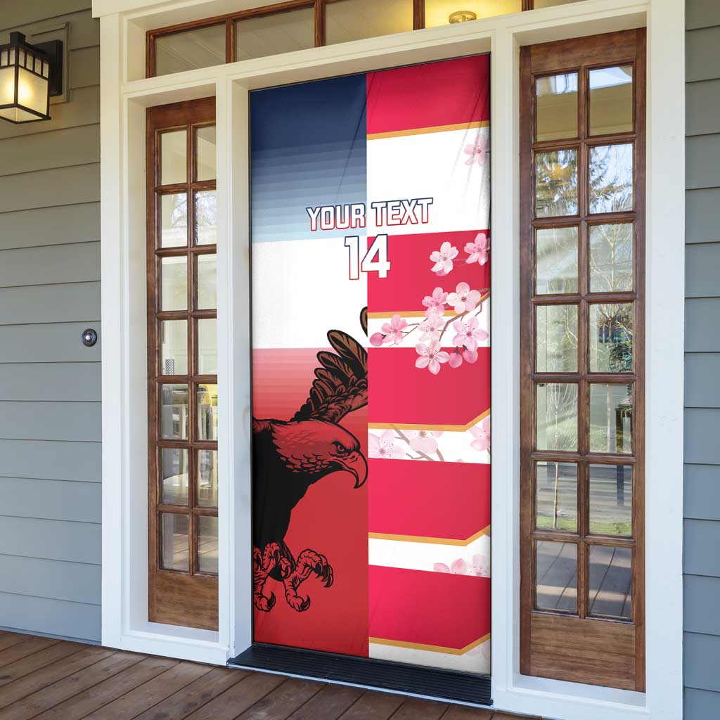 USA and Japan Rugby Custom Door Cover Eagles Brave Blossoms Together Pacific LT14 - Polynesian Pride