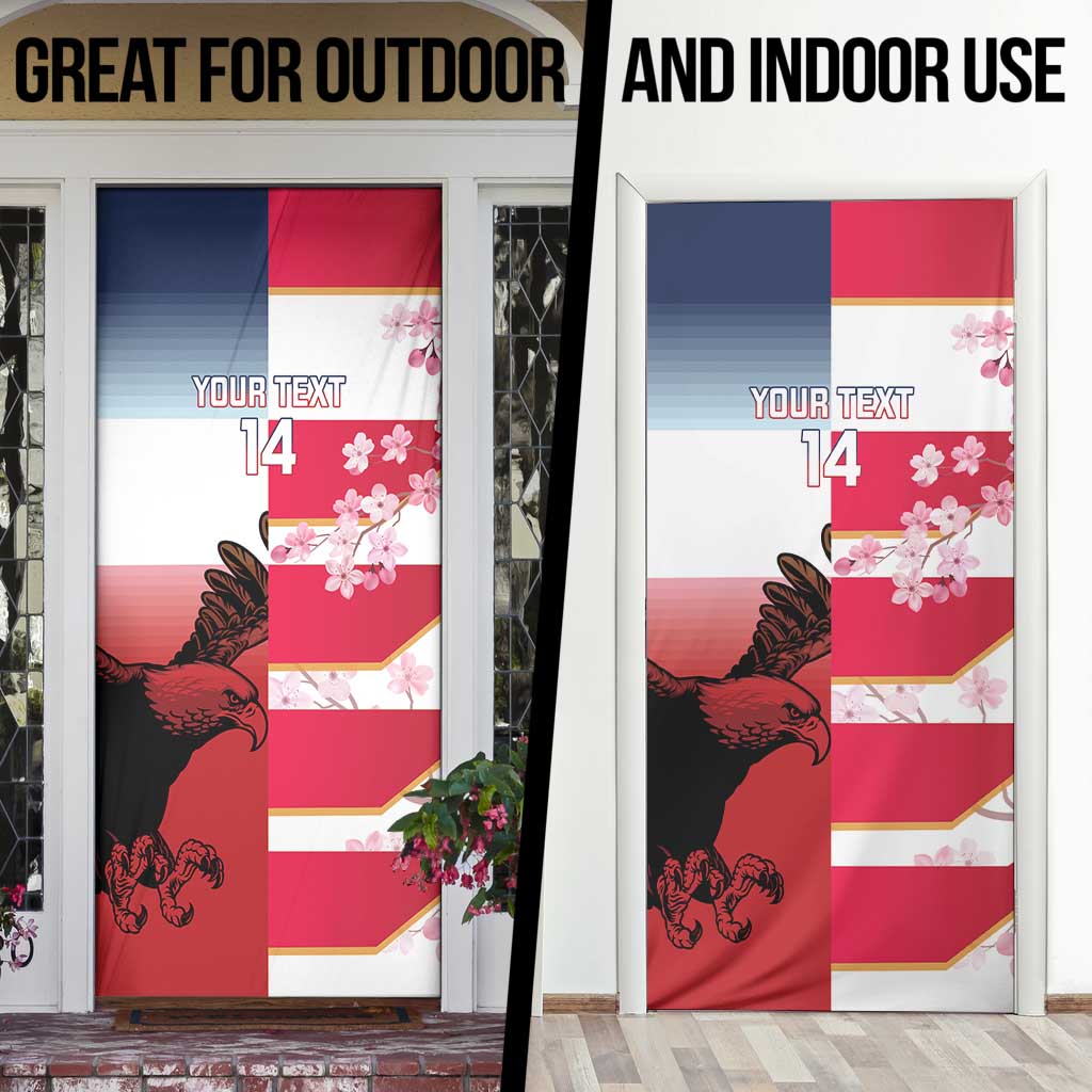 USA and Japan Rugby Custom Door Cover Eagles Brave Blossoms Together Pacific LT14 - Polynesian Pride