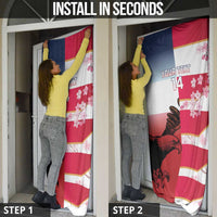 USA and Japan Rugby Custom Door Cover Eagles Brave Blossoms Together Pacific LT14 - Polynesian Pride
