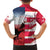 USA and Japan Rugby Custom Family Matching Long Sleeve Bodycon Dress and Hawaiian Shirt Eagles Brave Blossoms Together Pacific - Polynesian Pride