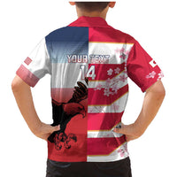 USA and Japan Rugby Custom Family Matching Mermaid Dress and Hawaiian Shirt Eagles Brave Blossoms Together Pacific LT14 - Polynesian Pride