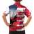 USA and Japan Rugby Custom Family Matching Short Sleeve Bodycon Dress and Hawaiian Shirt Eagles Brave Blossoms Together Pacific - Polynesian Pride