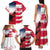 USA and Japan Rugby Custom Family Matching Tank Maxi Dress and Hawaiian Shirt Eagles Brave Blossoms Together Pacific - Polynesian Pride