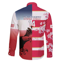 USA and Japan Rugby Custom Family Matching Tank Maxi Dress and Hawaiian Shirt Eagles Brave Blossoms Together Pacific LT14 - Polynesian Pride