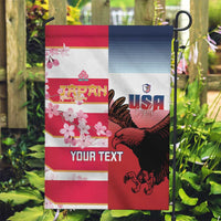 USA and Japan Rugby Custom Garden Flag Eagles Brave Blossoms Together Pacific LT14 Garden Flag Red - Polynesian Pride