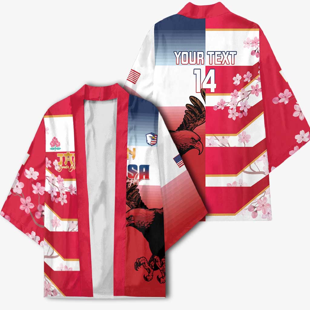 USA and Japan Rugby Custom Kimono Eagles Brave Blossoms Together Pacific - Polynesian Pride