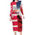 USA and Japan Rugby Custom Long Sleeve Bodycon Dress Eagles Brave Blossoms Together Pacific - Polynesian Pride