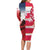USA and Japan Rugby Custom Long Sleeve Bodycon Dress Eagles Brave Blossoms Together Pacific - Polynesian Pride