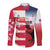 USA and Japan Rugby Custom Long Sleeve Button Shirt Eagles Brave Blossoms Together Pacific - Polynesian Pride