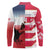 USA and Japan Rugby Custom Long Sleeve Polo Shirt Eagles Brave Blossoms Together Pacific - Polynesian Pride