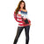 USA and Japan Rugby Custom Off Shoulder Sweater Eagles Brave Blossoms Together Pacific - Polynesian Pride
