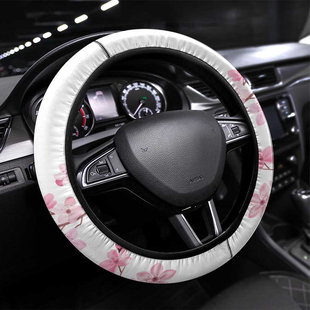 USA and Japan Rugby Steering Wheel Cover Eagles Brave Blossoms Together Pacific - Polynesian Pride