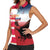 USA and Japan Rugby Custom Women Sleeveless Polo Shirt Eagles Brave Blossoms Together Pacific - Polynesian Pride