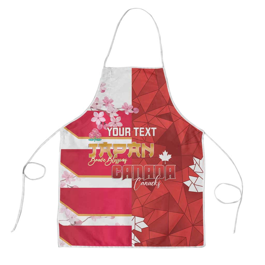 Canada and Japan Rugby Custom Apron Canucks Brave Blossoms Together Pacific - Polynesian Pride