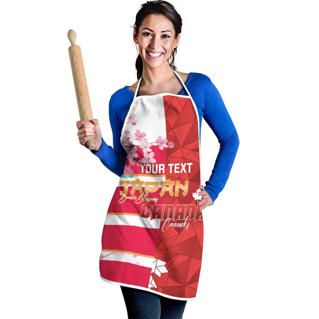 Canada and Japan Rugby Custom Apron Canucks Brave Blossoms Together Pacific - Polynesian Pride