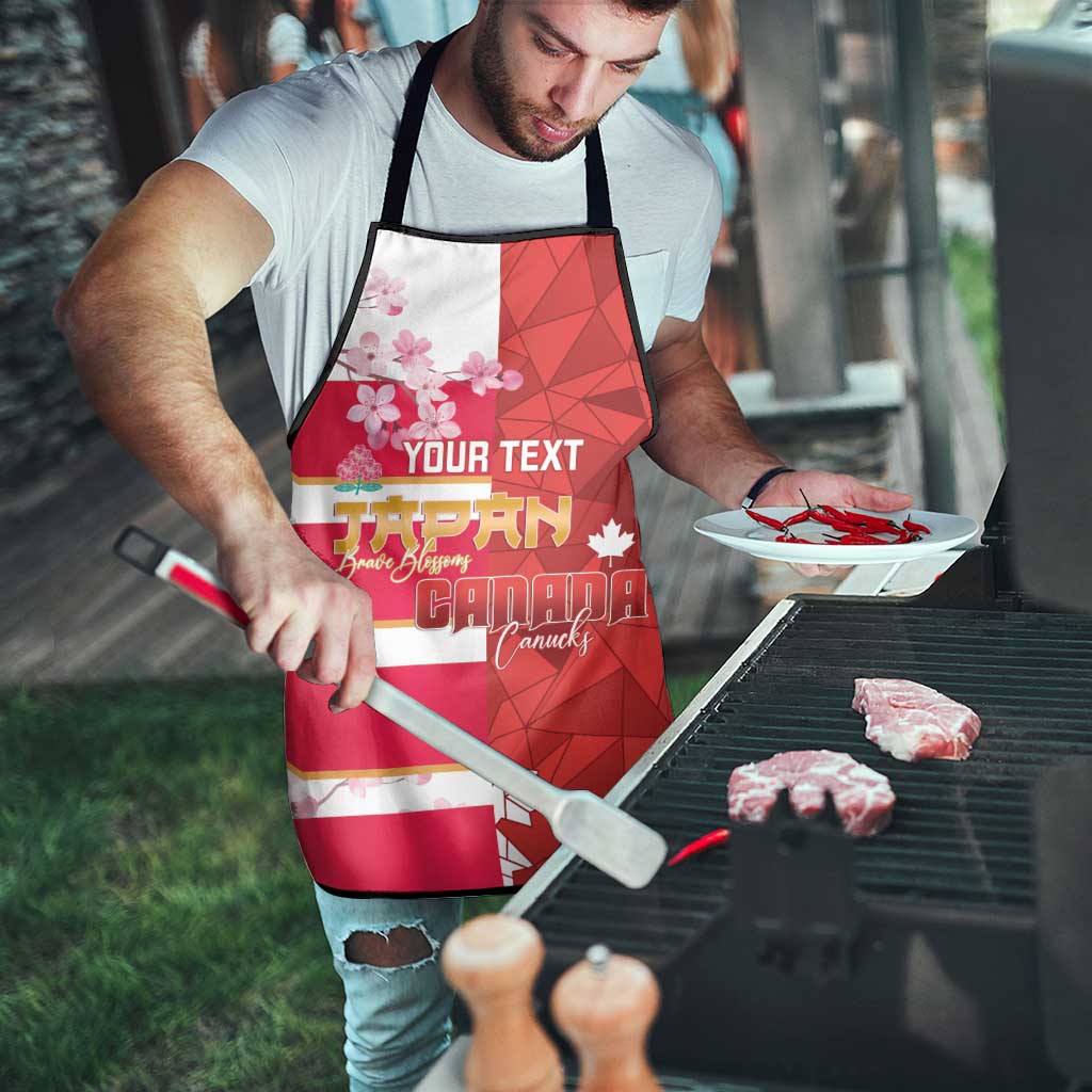 Canada and Japan Rugby Custom Apron Canucks Brave Blossoms Together Pacific - Polynesian Pride