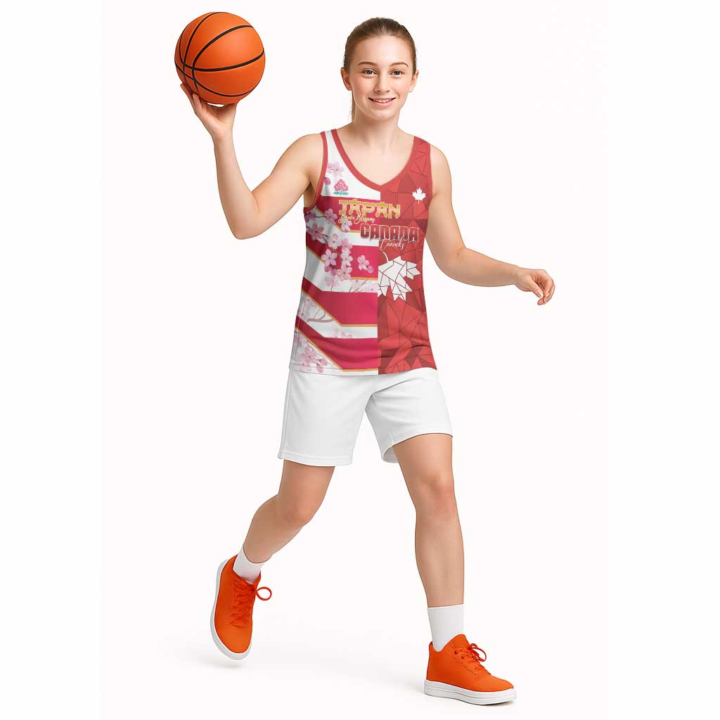 Canada and Japan Rugby Custom Basketball Jersey Canucks Brave Blossoms Together Pacific - Polynesian Pride