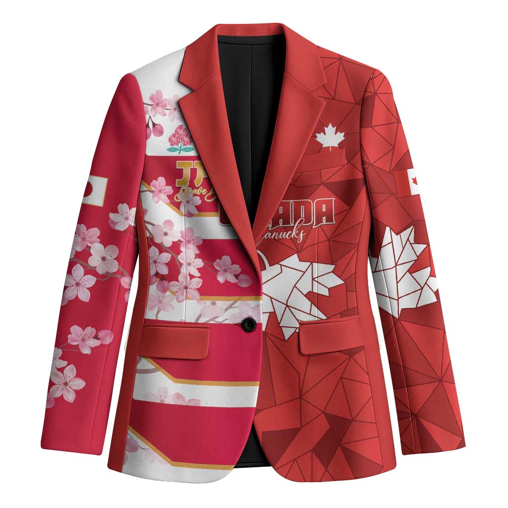 Canada and Japan Rugby Custom Blazer Canucks Brave Blossoms Together Pacific - Polynesian Pride