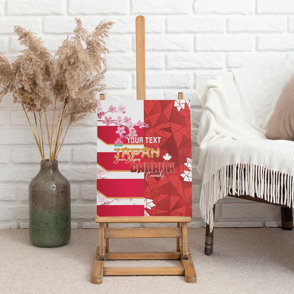 Canada and Japan Rugby Custom Canvas Wall Art Canucks Brave Blossoms Together Pacific - Polynesian Pride