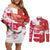 Canada and Japan Rugby Custom Couples Matching Off Shoulder Short Dress and Long Sleeve Button Shirt Canucks Brave Blossoms Together Pacific - Polynesian Pride
