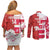 Canada and Japan Rugby Custom Couples Matching Off Shoulder Short Dress and Long Sleeve Button Shirt Canucks Brave Blossoms Together Pacific - Polynesian Pride