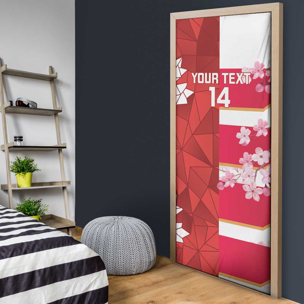 Canada and Japan Rugby Custom Door Cover Canucks Brave Blossoms Together Pacific - Polynesian Pride