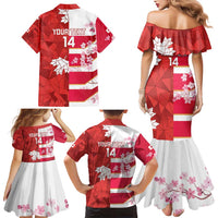Canada and Japan Rugby Custom Family Matching Mermaid Dress and Hawaiian Shirt Canucks Brave Blossoms Together Pacific LT14 - Polynesian Pride