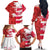 Canada and Japan Rugby Custom Family Matching Off The Shoulder Long Sleeve Dress and Hawaiian Shirt Canucks Brave Blossoms Together Pacific - Polynesian Pride
