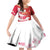 Canada and Japan Rugby Custom Family Matching Off Shoulder Short Dress and Hawaiian Shirt Canucks Brave Blossoms Together Pacific - Polynesian Pride