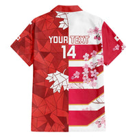 Canada and Japan Rugby Custom Family Matching Off Shoulder Short Dress and Hawaiian Shirt Canucks Brave Blossoms Together Pacific LT14 - Polynesian Pride
