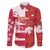 Canada and Japan Rugby Custom Family Matching Off Shoulder Short Dress and Hawaiian Shirt Canucks Brave Blossoms Together Pacific - Polynesian Pride